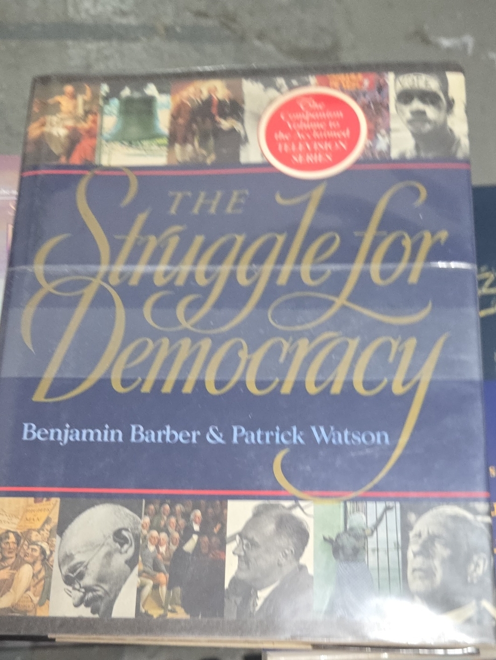 The Struggle for Democracy Hardcover Book - Navy & Gold